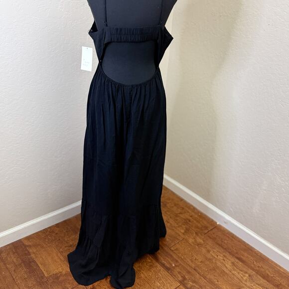 NWT A New Day Black Open Back Maxi Dress Sleeveless V Neck Women’s Medium - Picture 2 of 5